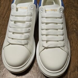 Alexander McQueen White and Blue Sneakers